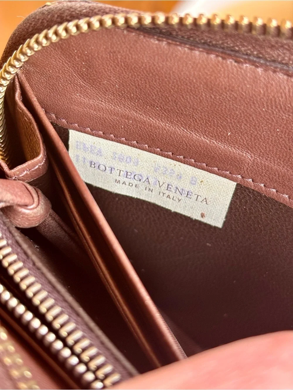 BOTTEGA VENETA Brown Intrecciato Woven Leather Zip Around Wallet